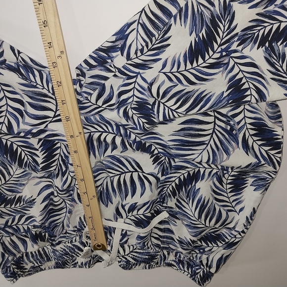 Emily Daniels Size L Leaf Print Cotton Pants - Picture 9 of 9